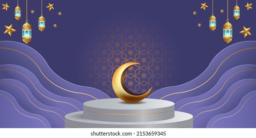 ramadan kareem banner background design illustration