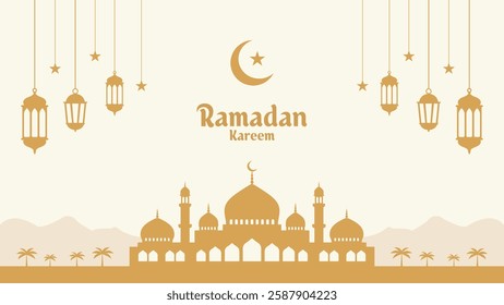 Ramadan Kareem banner background. Vector illustration