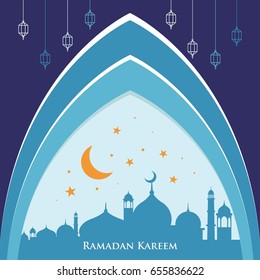 ramadan kareem banner background vector illustration