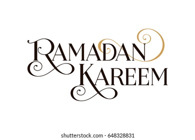 Ramadan Kareem banner. Beautiful greeting scratched calligraphy black text word. Hand drawn invitation T-shirt print design. Handwritten modern brush lettering black white background isolated vector