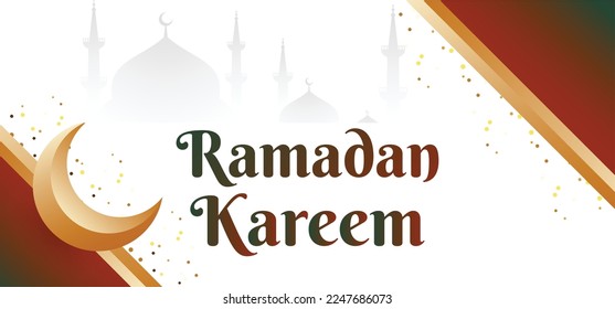 Ramadan Kareem Banner Design. Celebrate Ramadan Holy Month in Islam. 2023 Ramdan Kareem. 

