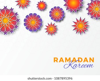 ramadan kareem banner design layout with text and arabic geometric elements for greeting cards, posters, invitations, brochures, vouchers
