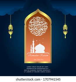 Ramadan kareem banner design. Ramadan vector.muslim banner template.