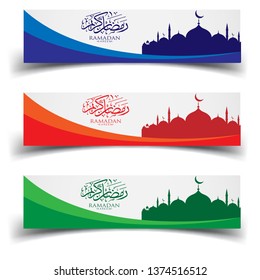 Ramadan Kareem banner design web template. Ramadan design banner web template on white background. Header footer Web Design Elements. Collection of web banner template - Vector set - eps10