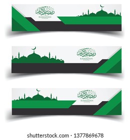 Ramadan Kareem banner design web template. Ramadan design banner web template on white background. Header footer Web Design Elements. Collection of web banner template - Vector set - eps10