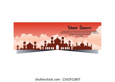 Banner de Ramadan kareem eid mubarak, eid ul adha, hermoso estilo islámico