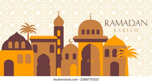 Ramadan Kareem banner, greeting card, poster design modern style 