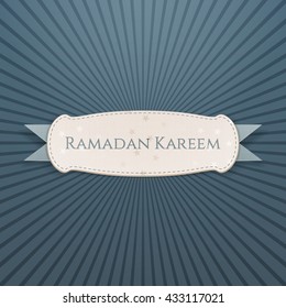 Ramadan Kareem Banner with greeting Ribbon