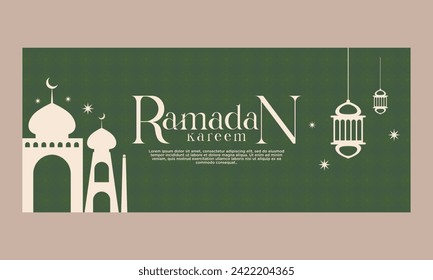  Ramadan kareem banner. Islamic theme background. wishes poster template