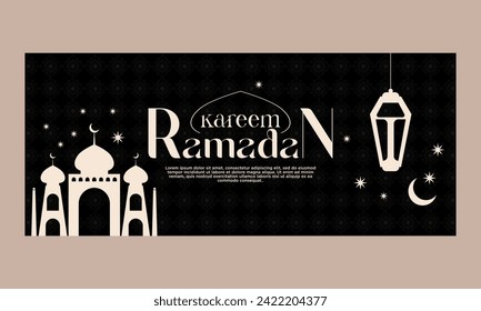  Cartel de Ramadan kareem. Fondo del tema islámico. plantilla de cartel de deseos