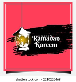 ramadan kareem banner with lantern