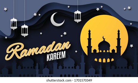 Ramadan kareem banner poster web print template