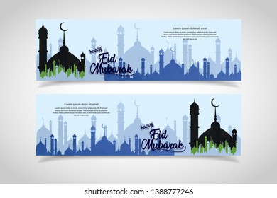 Ramadan kareem banner. Religion muslim celebration. Islamic greeting card template. modern and trendy design