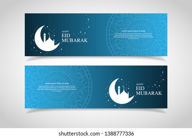 Ramadan kareem banner. Religion muslim celebration. Islamic greeting card template. modern and trendy design