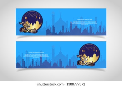 Ramadan kareem banner. Religion muslim celebration. Islamic greeting card template. modern and trendy design