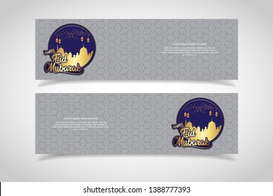 Ramadan kareem banner. Religion muslim celebration. Islamic greeting card template. modern and trendy design