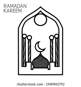 The Ramadan Kareem banner, with a simple concept, is suitable for various design purposes.