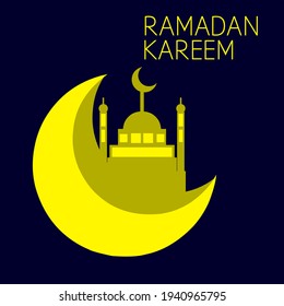 Das Ramadan Kareem Banner mit einem einfachen Konzept ist für verschiedene Design-Zwecke geeignet.
