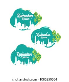 Ramadan Kareem Banner, Sticker Design Abstract Background Vector Illustration