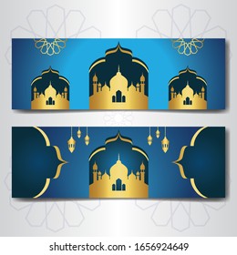 Ramadan Kareem Banner Template. Vector Illustration for greeting card, poster, and event
