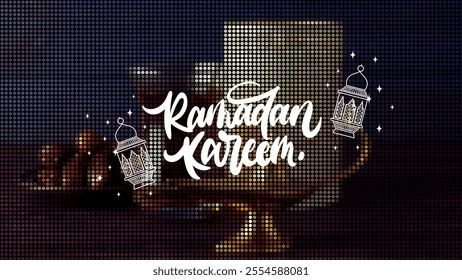 Ramadan Kareem banner template, Ramadan Kareem vector illustration with Islamic background