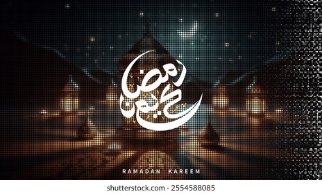 Ramadan Kareem banner template, Ramadan Kareem vector illustration with Islamic background