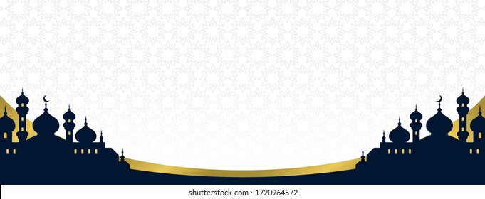 Ramadan kareem banners with white background and mosque