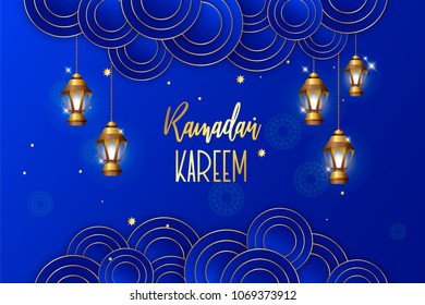 Ramadan Kareem beautiful greeting card with arabic calligraphy, template for menu, invitation, poster, banner, card for the celebration of Muslim community festival