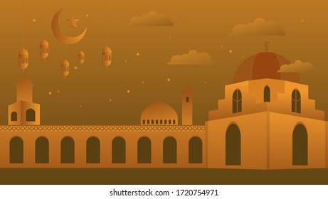 Ramadan Kareem beautiful greeting card with arabic calligraphy which means ''Ramadan kareem '' 
