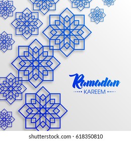 Ramadan Kareem beautiful greeting card with arabic calligraphy, template for menu, invitation, poster, banner, card for the celebration of Muslim community festival