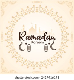 Ramadan Kareem beautiful Islamic festival cultural background design vector