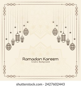 Ramadan Kareem beautiful Islamic festival cultural background design vector