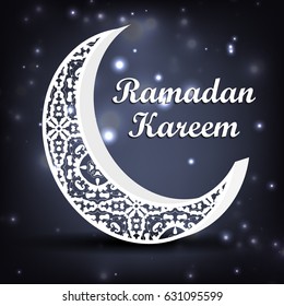 Ramadan Kareem is a beautiful postcard. Arabic background. The Uraza. Night sky. Celebration.