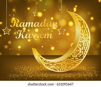 Ramadan Kareem is a beautiful postcard. Arabic background. The Uraza. Night sky. Celebration.