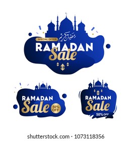 ramadan kareem big sale with mosque islam arab illustration