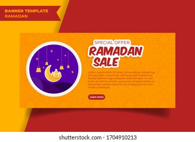 Ramadan kareem big sale with. Ramadan Kareem Sale Design Vector. Suitable for Greeting Card, Poster and Banner.