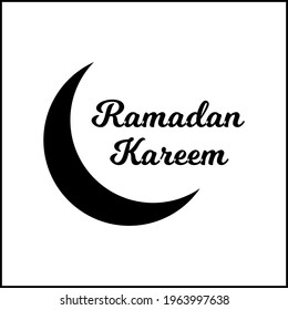 ramadan kareem black icon in flat style isolated. Vector Symbol illustration.