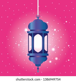 ramadan kareem blue lantern hanging