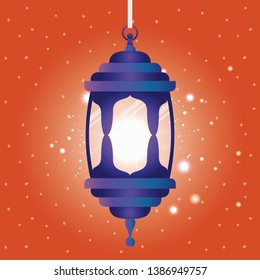 ramadan kareem blue lantern hanging