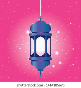 ramadan kareem blue lantern hanging