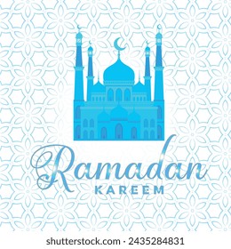 ramadan kareem with blue Mosque