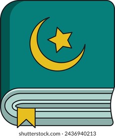 Ramadan Kareem book icon. Islamic religion culture and belief theme. Isolated design. Vector illustration