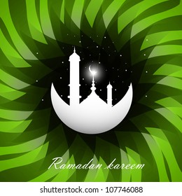  ramadan kareem bright green colorful swirl wave vector