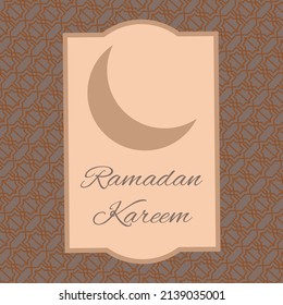 Ramadan Kareem brown color simple design islamic card clasic design template