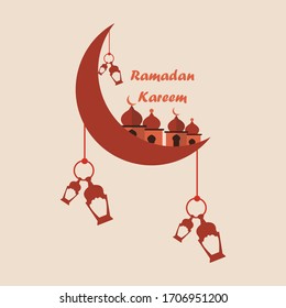 Ramadan kareem brown concept vektor design