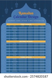 Ramadan Kareem Calendar  design template