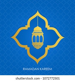 ramadan kareem calligraphy with abstract lantern and pattern