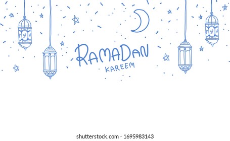 Ramadan Kareem calligraphy background design of vector.