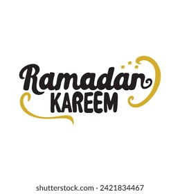 Ramadan Kareem calligraphy. Vector illustration. Handwritten greeting card, invitation etc.Isolated on white background,vector eps 10