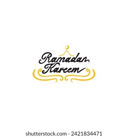 Ramadan Kareem calligraphy. Vector illustration. Handwritten greeting card, invitation etc.Isolated on white background,vector eps 10